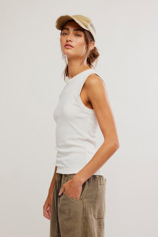 Free People Murphy Tank in Whisper White