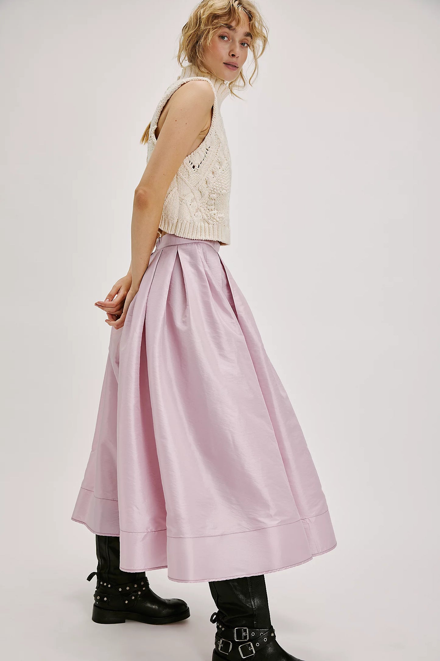 Free People Emilia Full Skirt Plum Blossom