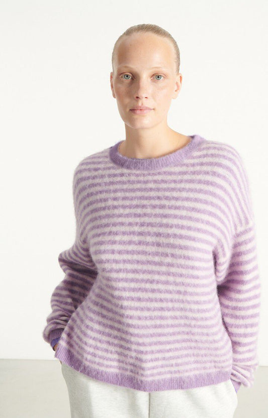 American Vintage Stripe Top in Violet