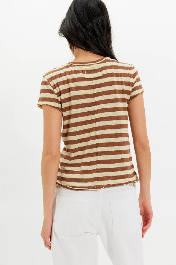 Free People Nora Tee in Mocha Combo