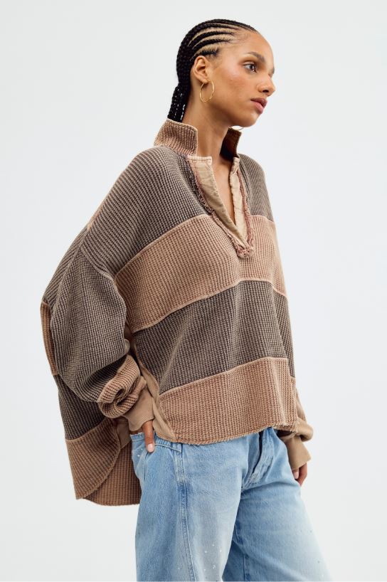 Free People Rainn Thermal in Neutral Combo