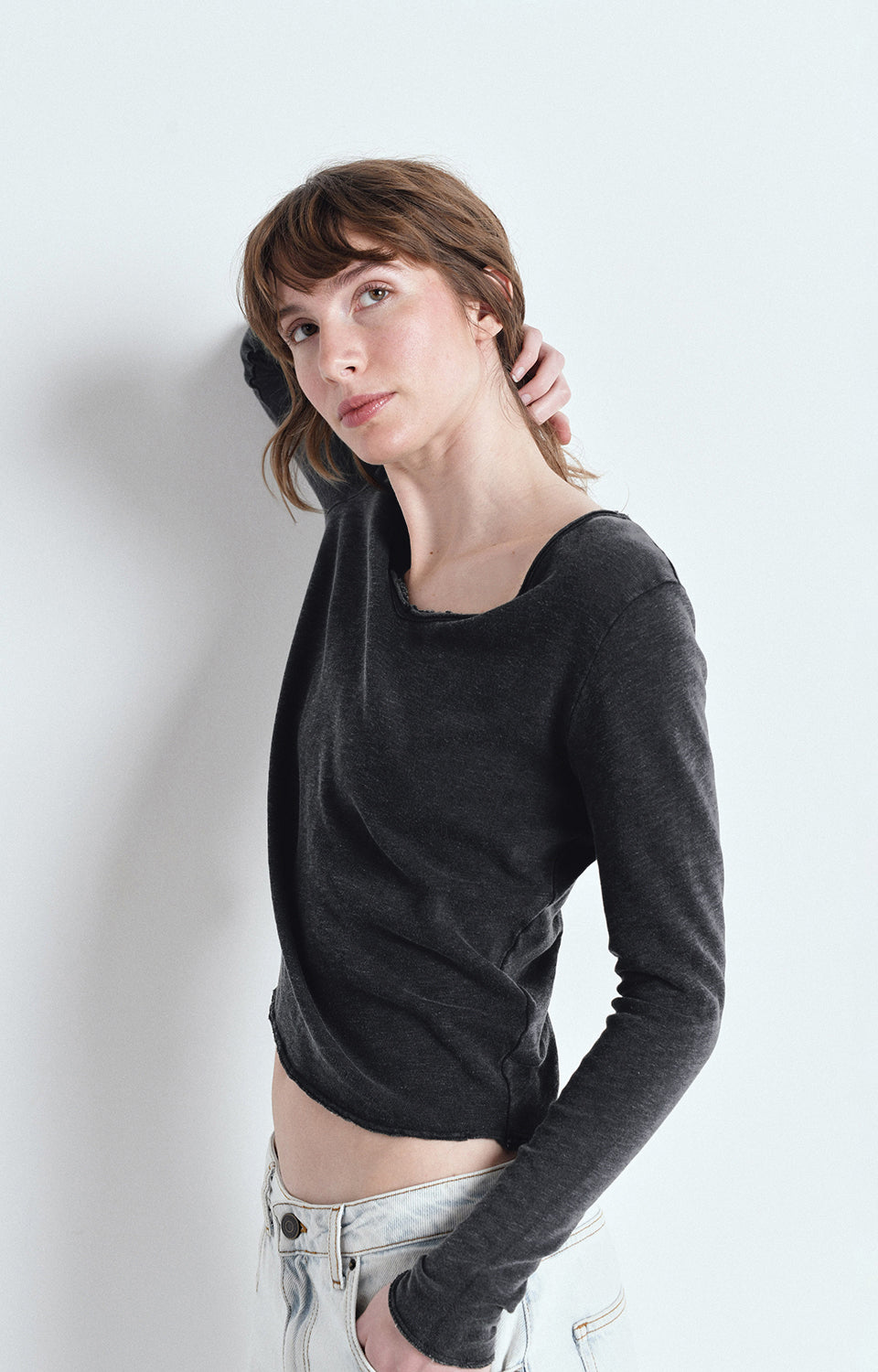 American Vintage  L/S T-Shirt in Vintage Black