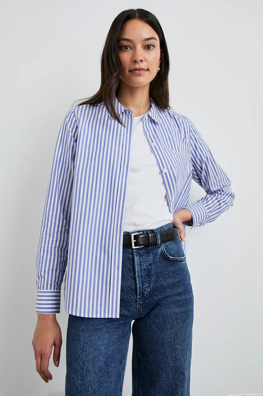 Rails Stina Button Down Marina White Stripe