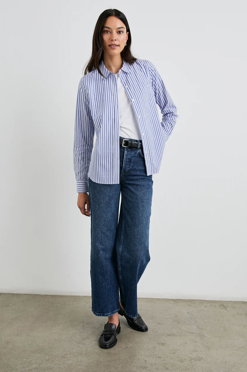 Rails Stina Button Down Marina White Stripe