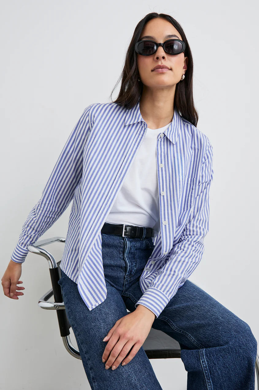 Rails Stina Button Down Marina White Stripe