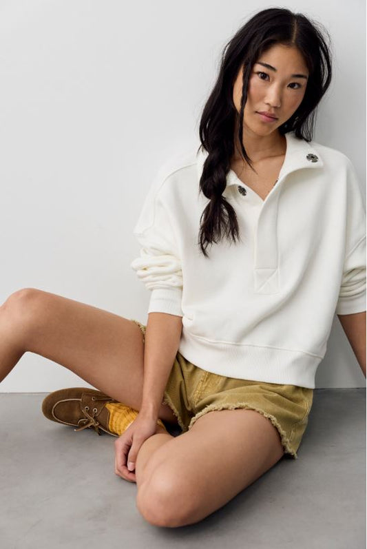 Free People Timeless Pullover in Clean Ivory
