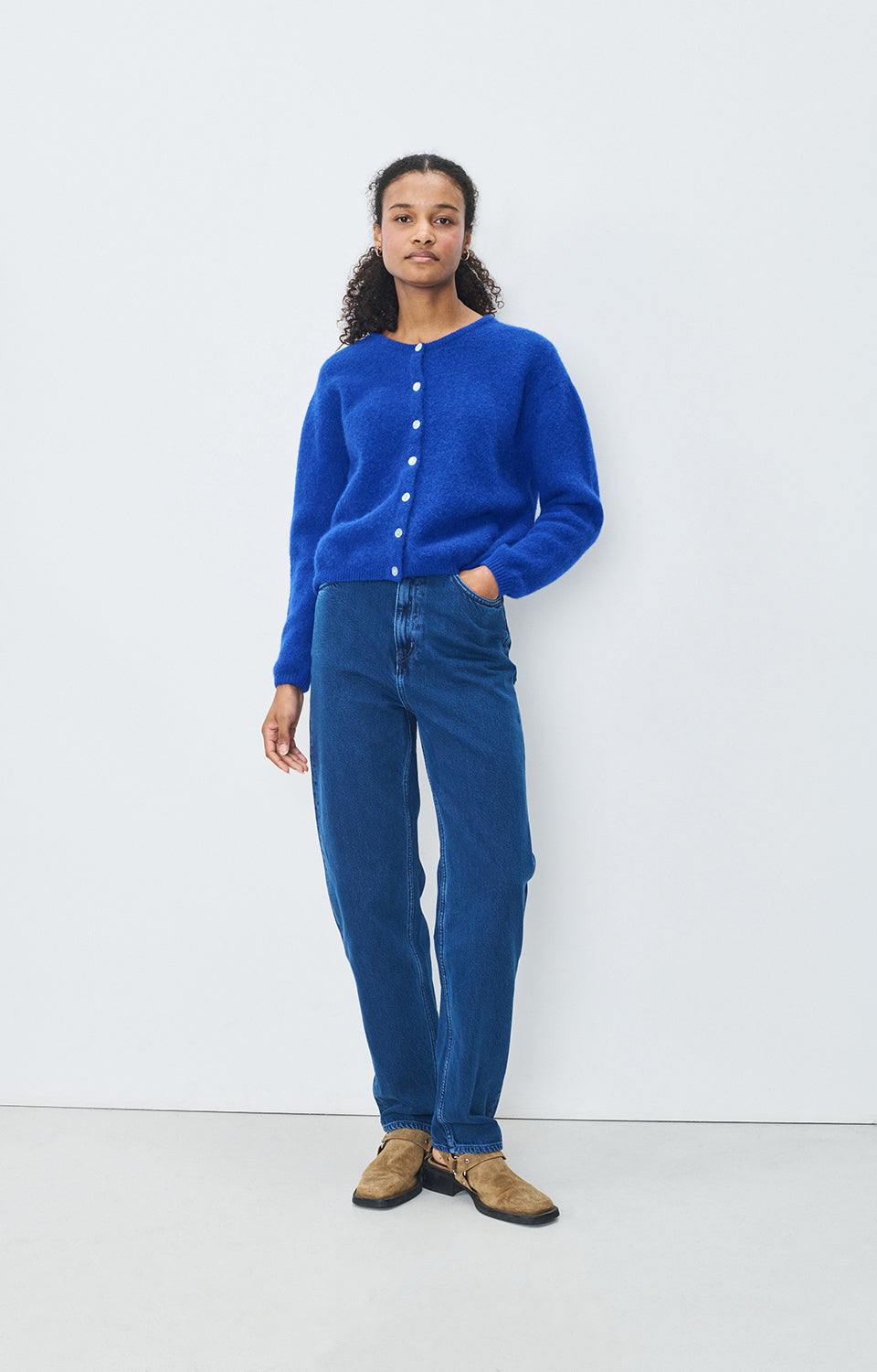 American Vintage Cardigan in Royal Blue