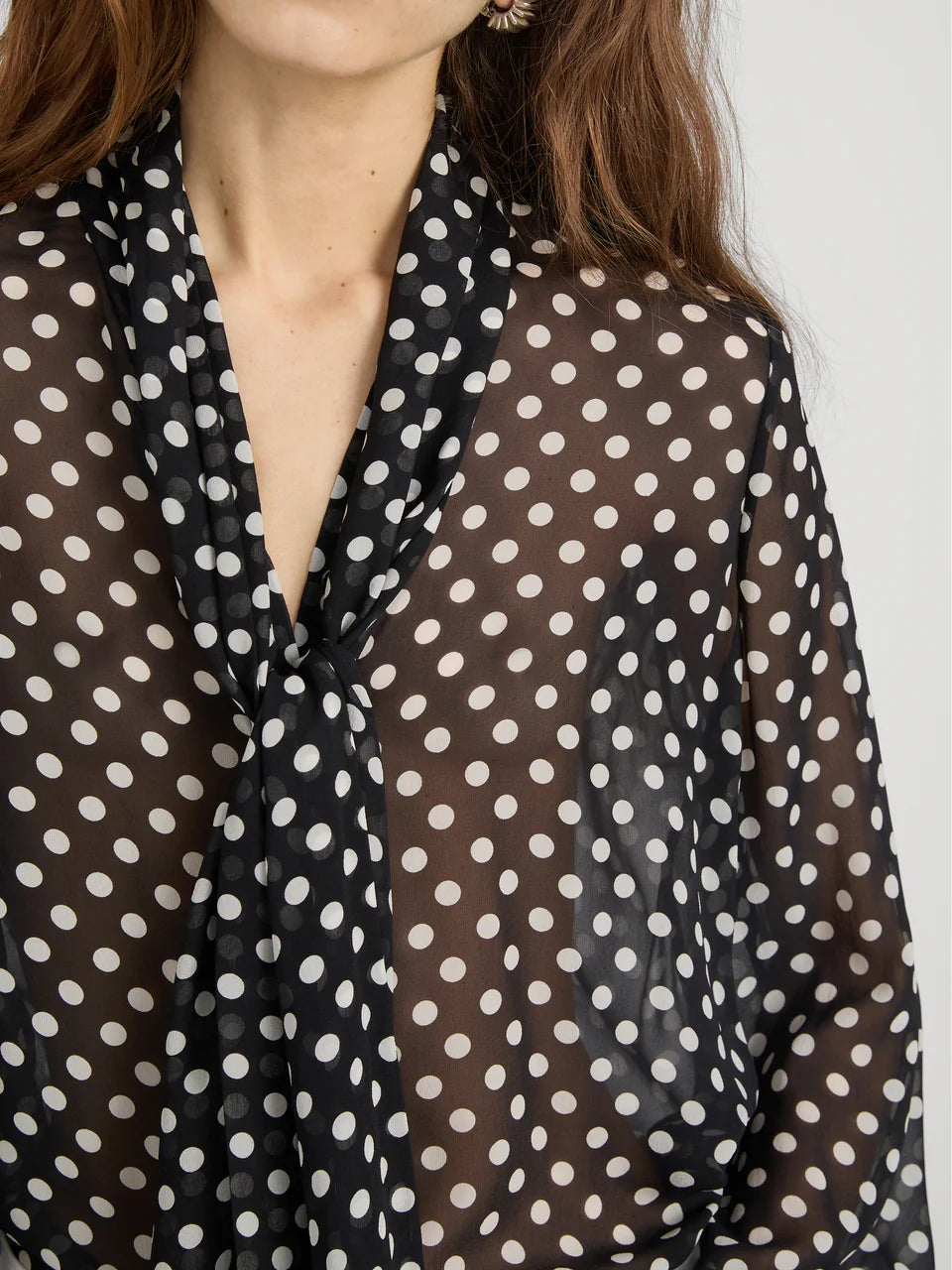 Frame  Nouvelle Polka Dot Blouse in Black Multi