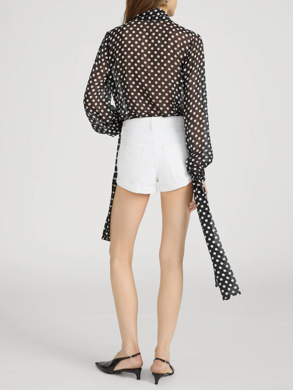 Frame  Nouvelle Polka Dot Blouse in Black Multi