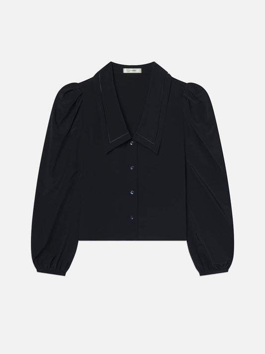 Frame Long Sleeve Sailor Blouse Navy