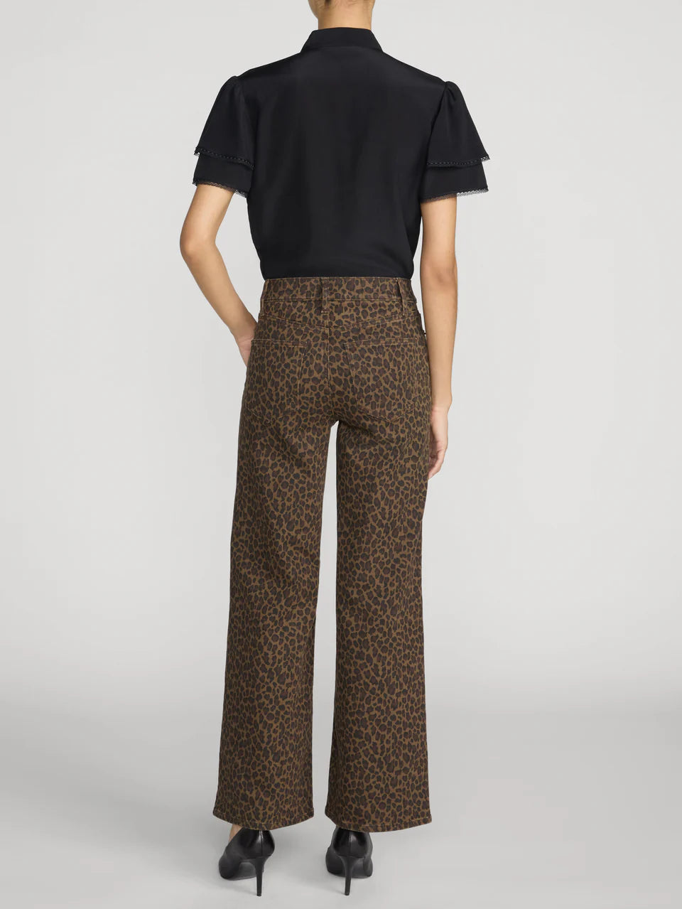 Frame The Silk Arcadia Top in Black
