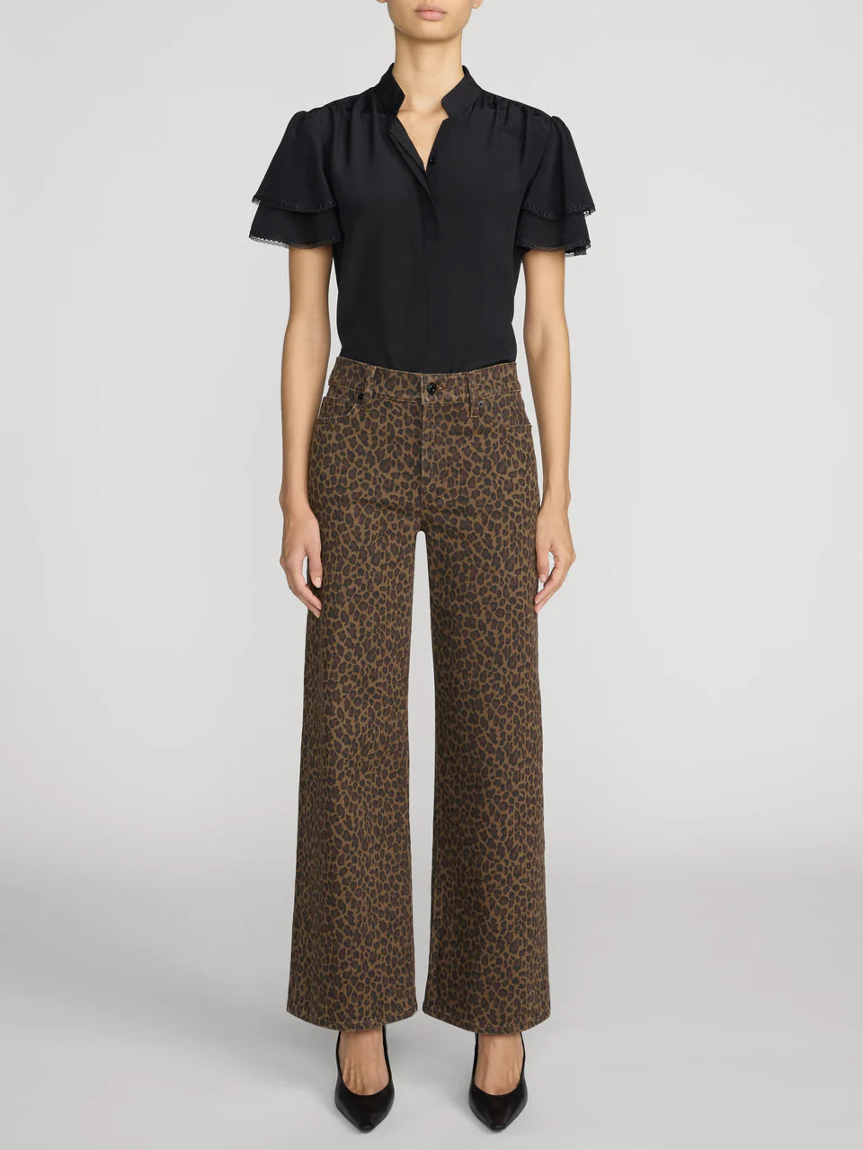 Frame The Silk Arcadia Top in Black