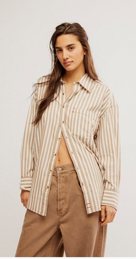 Free People Freddie Shirt Neutral Combo