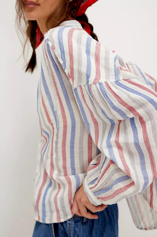 Free People Striped Valley Double Cloth shirt
