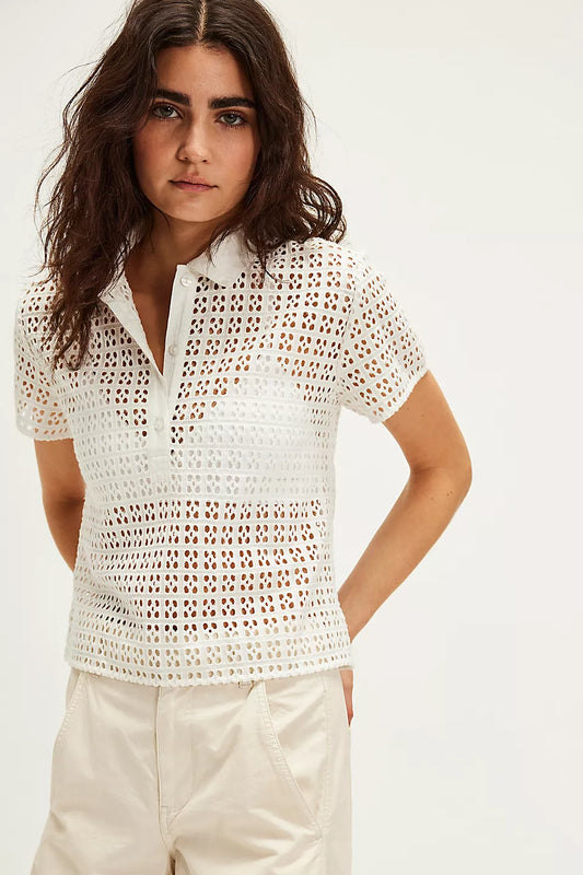 Free People Anna Eyelet Top