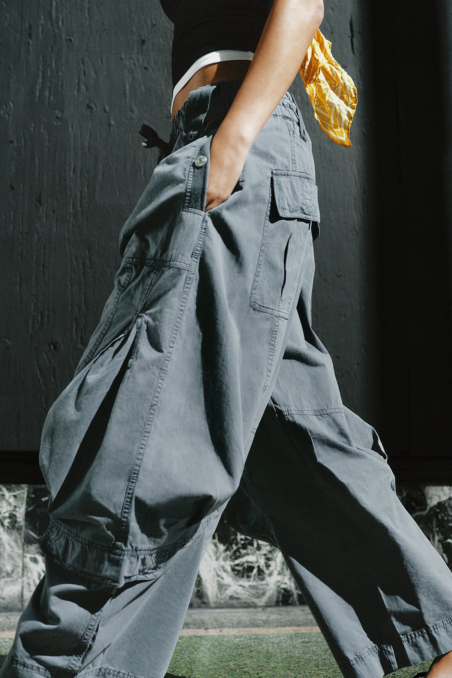 Free People Onset Parachute Pant in Steel