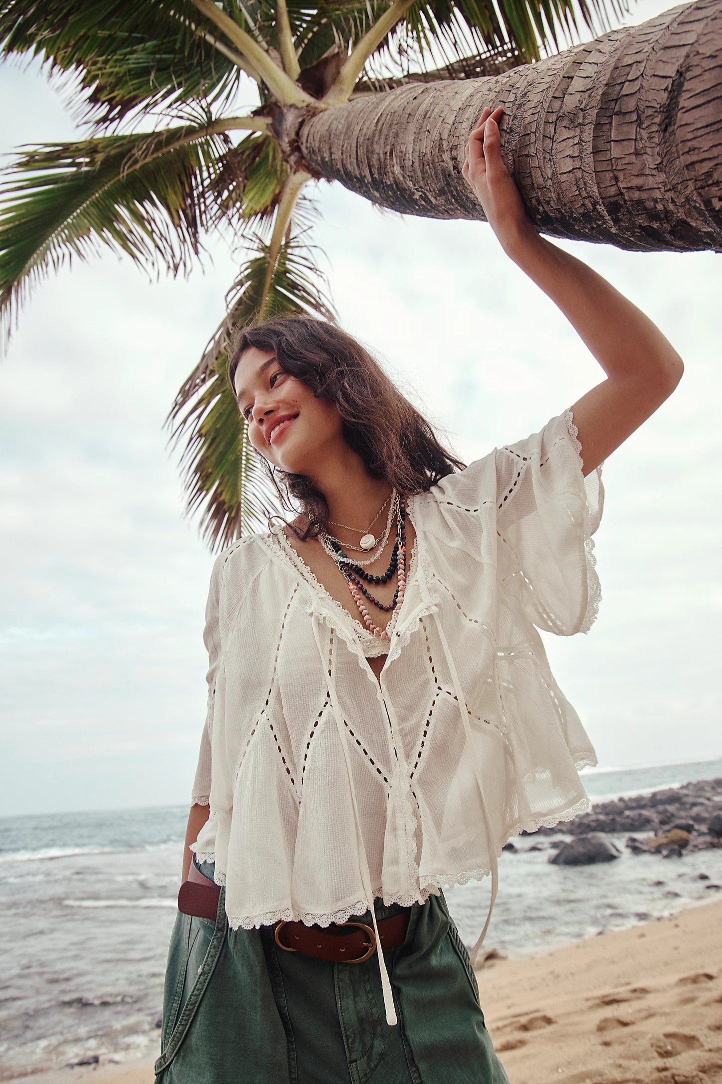 Free People Michelle Blouse in Clean Ivory