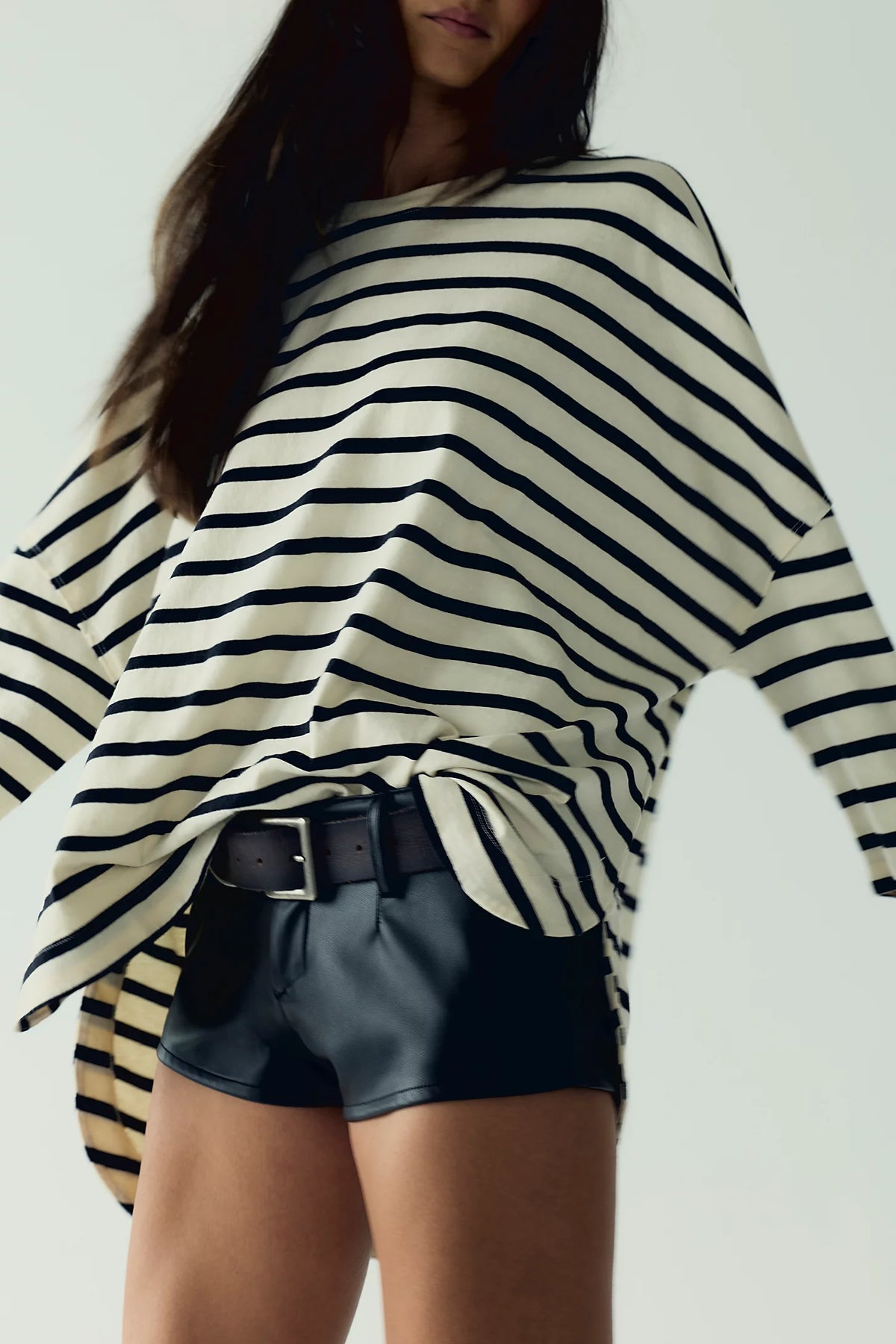 Free People  2 Sense Long Sleeve top in Ivory Combo