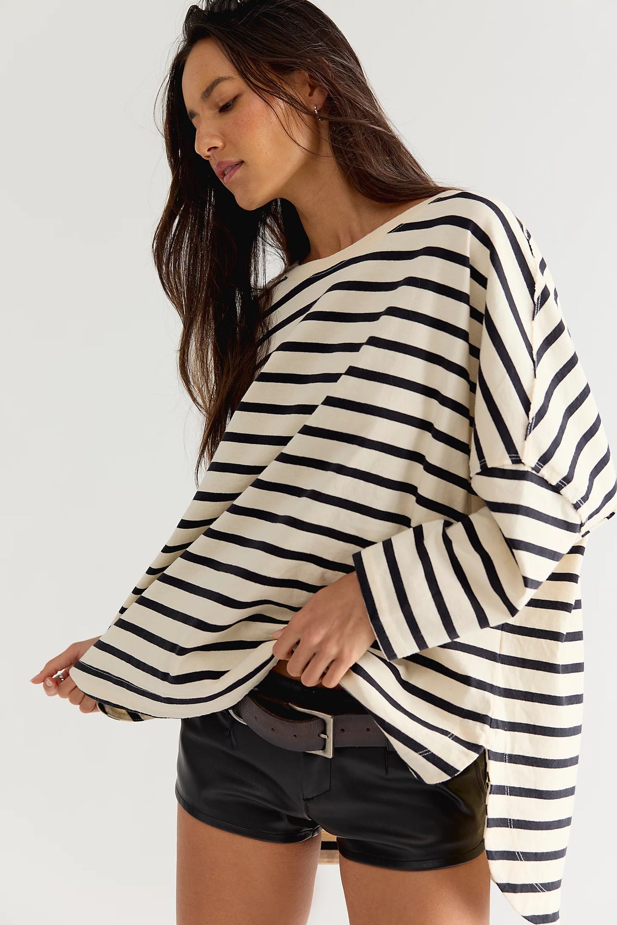 Free People  2 Sense Long Sleeve top in Ivory Combo