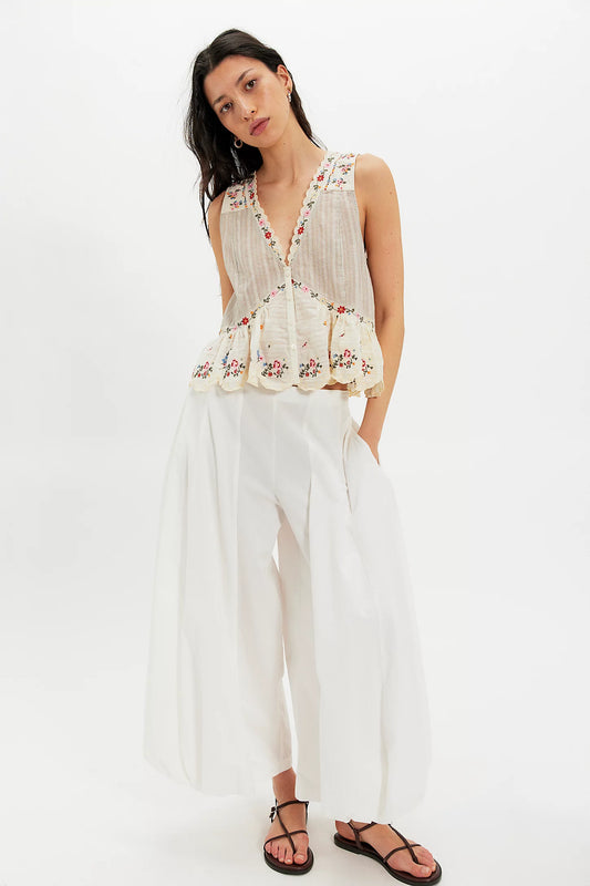 Free People Ellis Blouse in Tea Combo