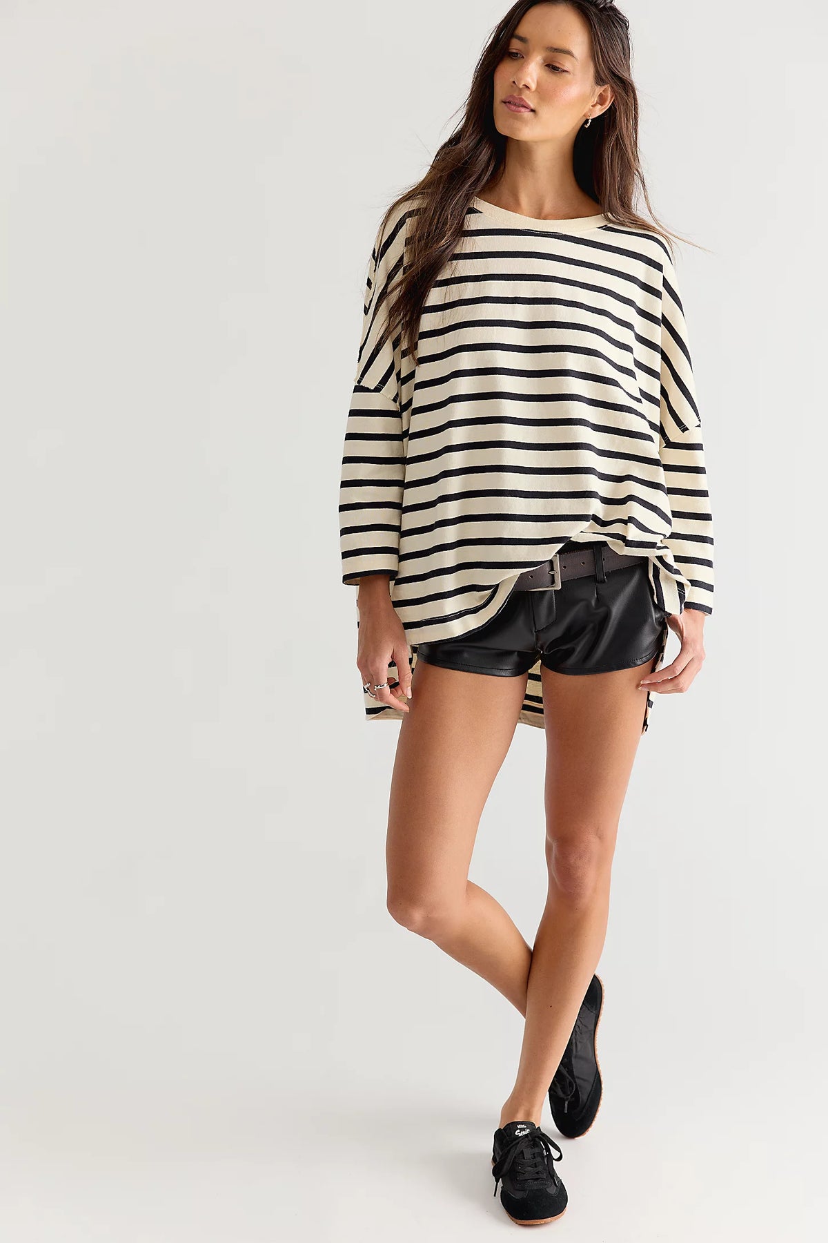 Free People  2 Sense Long Sleeve top in Ivory Combo
