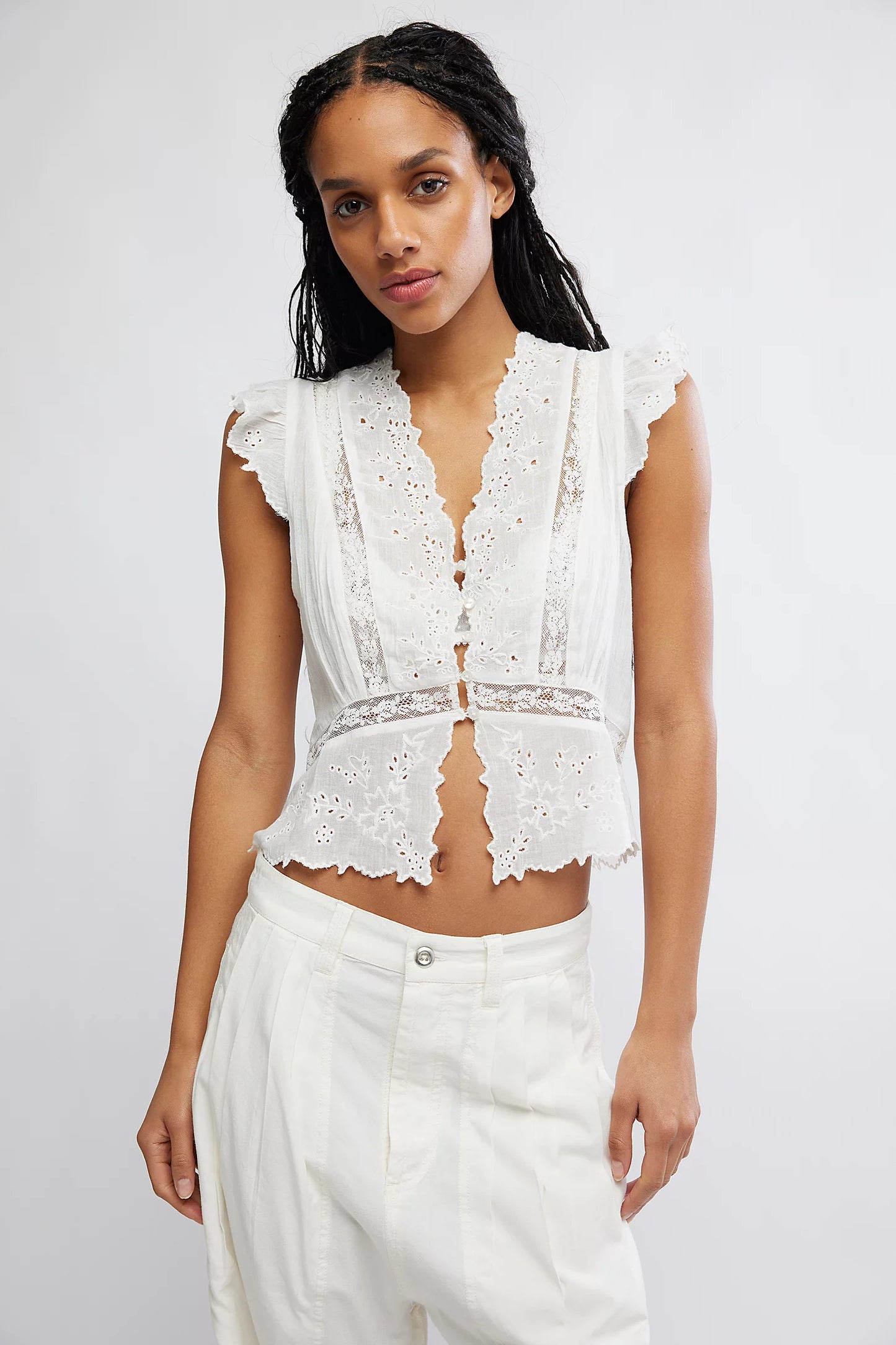 Free People Day Dreamer Top in Ivory