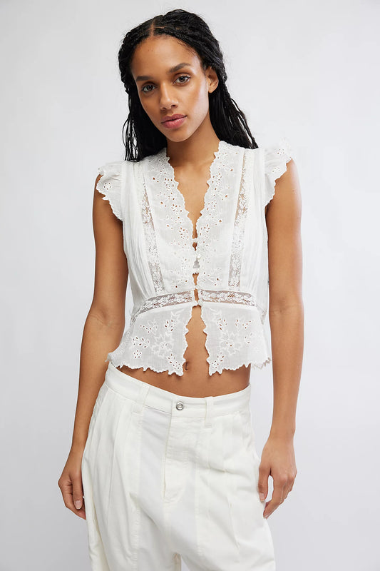 Free People Day Dreamer Top in Ivory