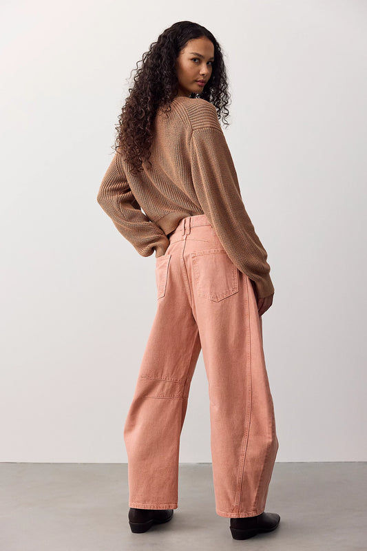 Free People Good Luck Mid Rise Barrel in Desert Petal