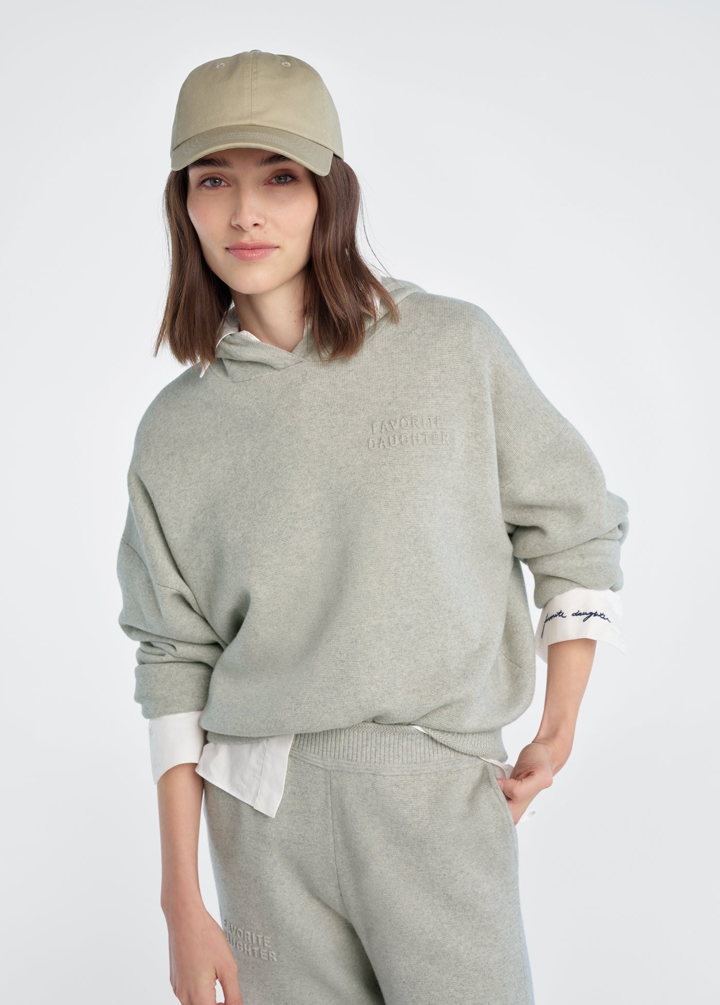 Favorite Daughter The Fatigue Sisters Hoodie in Heather Grey