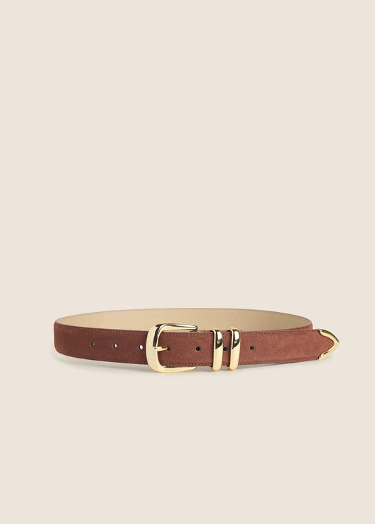 Favorite Daughter  Suede Jordan Belt in Tan/Gold