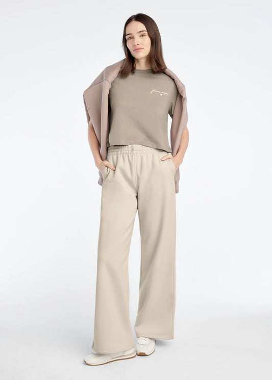 Favorite Daughter Embroidered Wide Leg in Soft Taupe