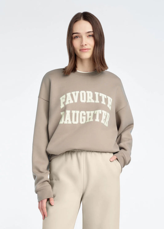 Favorite Daughter Collegiate Sweat in Soft Taupe
