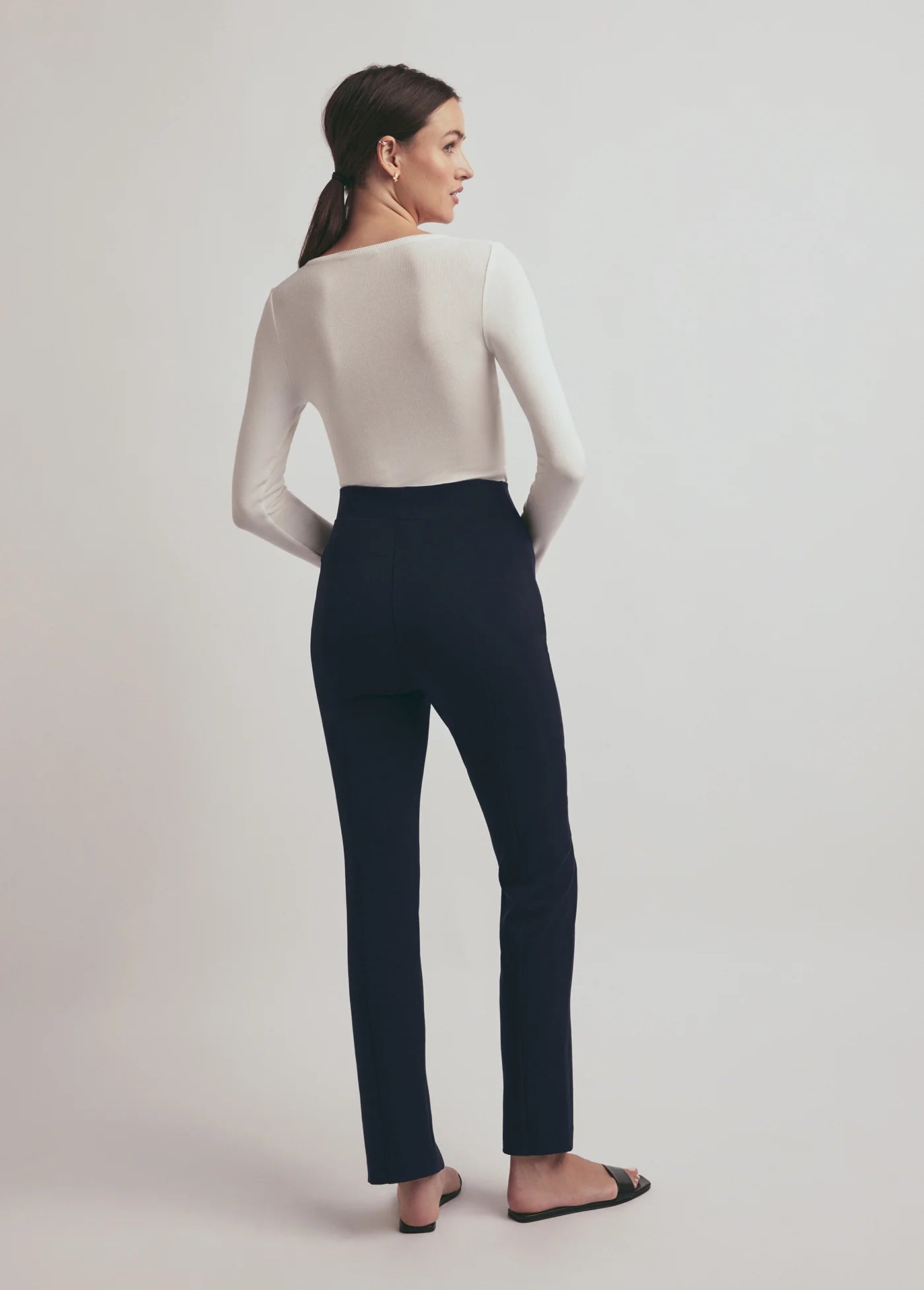 Favorite Daughter Henley Ribbed L/S  in White