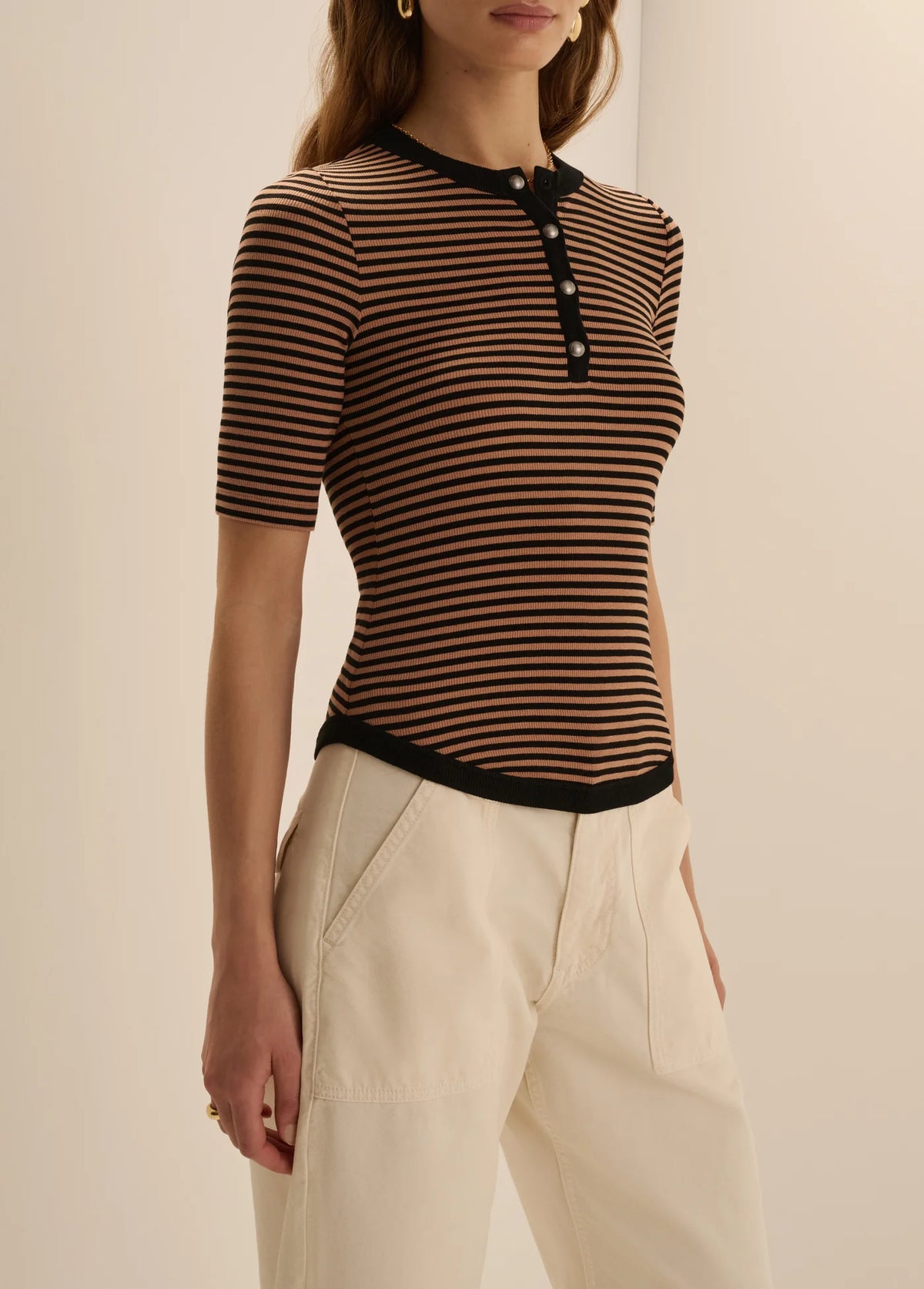 Favorite daughter Foundation Henley in Camel/Black