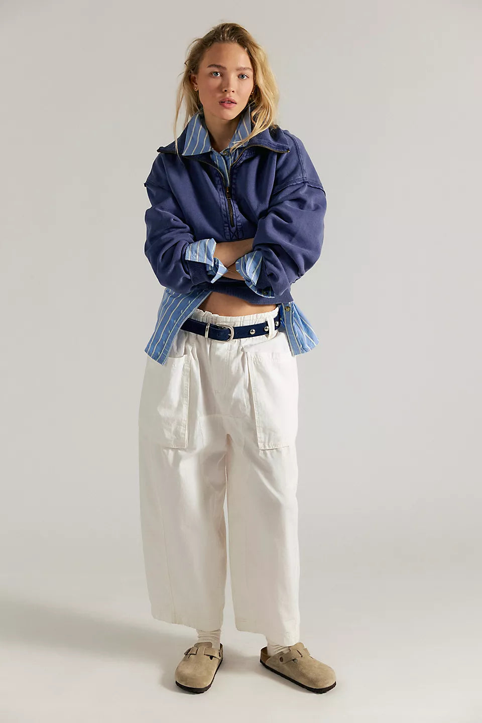 Free People Costa Straight Harem in Whisper White