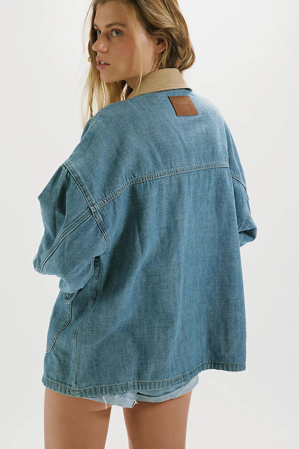 Free People Lemon Denim Jacket in Berry Blues