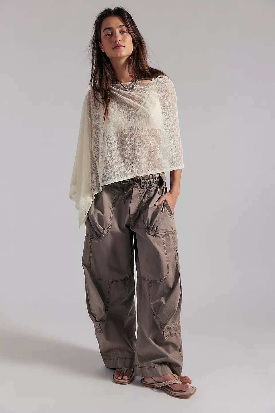 Free People Onset Parachute Pant in Dusted Cocoa