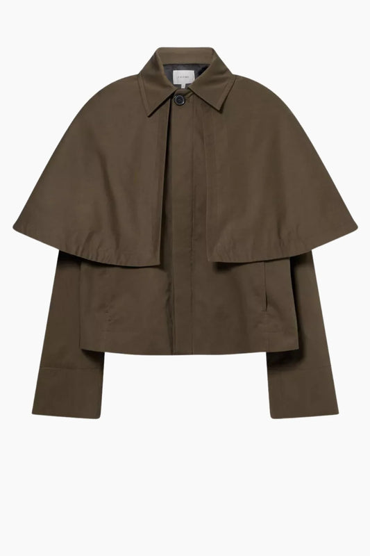 Frame Paddock Cape Jacket in Military Green