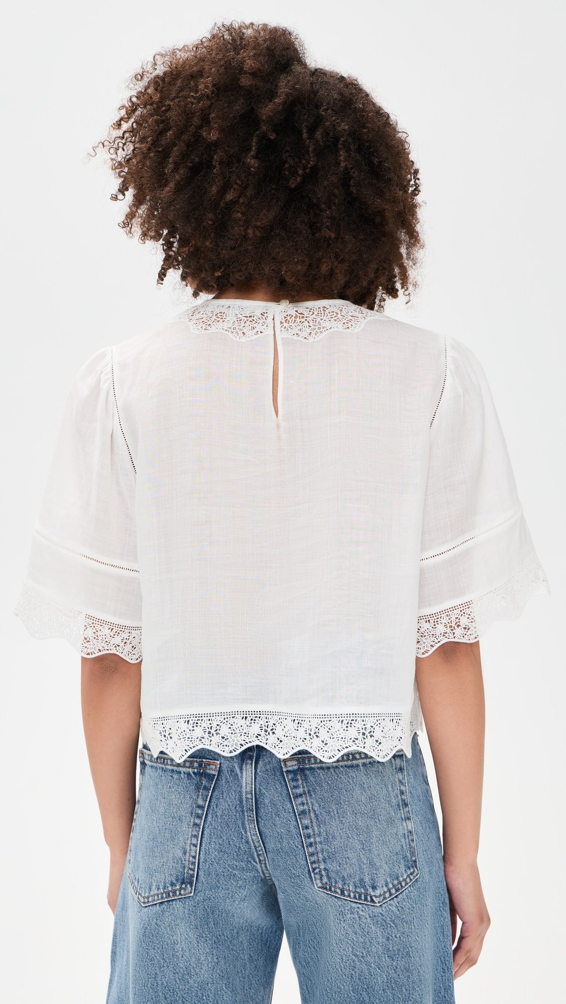 Frame The Embroidered Top in White