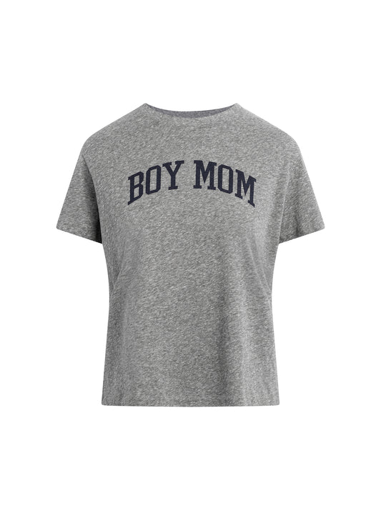 Favorite Daughter Boy Mom Tee in Heather Grey/Navy